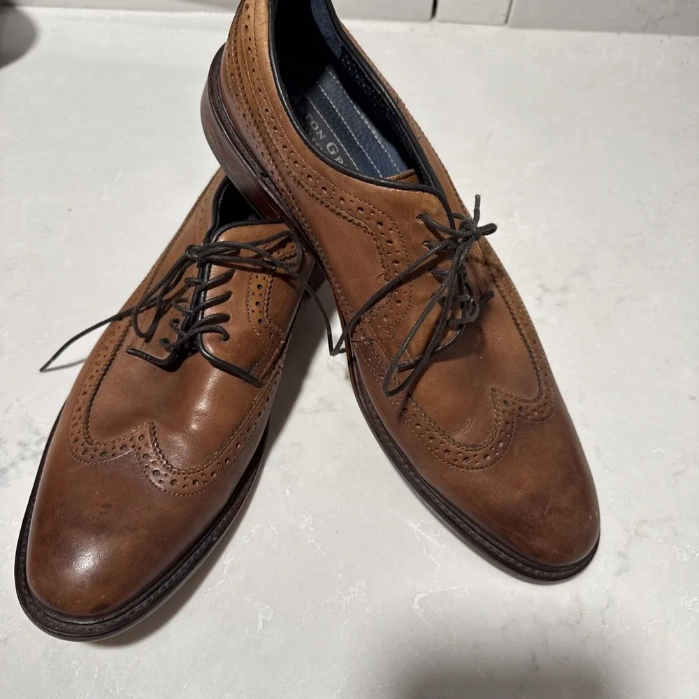 Aston Grey Lovorwen 1009219 Wingtip Oxford Dress Shoes Brown Leather Size 11